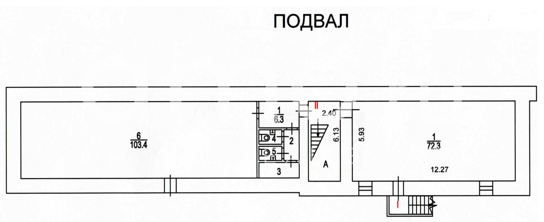 Планировка офиса 524.4-7855.1 м², 1 этаж, Административное здание «Новая Басманная ул., 23, стр. 1А, 1Б, 2, 4»